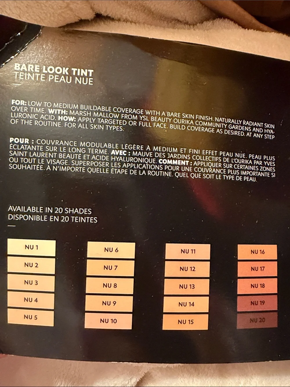 Yves Saint Laurent NU Bare Look Skin Tint Sample